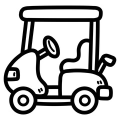 golf cart line icon style