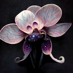 deep space Phalaenopsis dark surreal dreamy detailed 