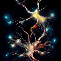 space neurons glowing abstract ethereal  - obrazy, fototapety, plakaty