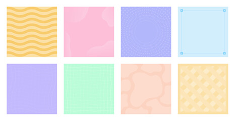 Social Media Square Backgrounds Templates, Pastel Coloured Backgrounds, Graphic Resources