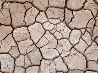 Dry cracked earth texture as concept of global climate warming or extreme weather condition