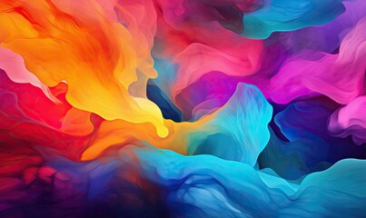 Fototapeta na wymiar Colorful wispy abstract background — Generative AI