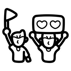 cheer line icon style