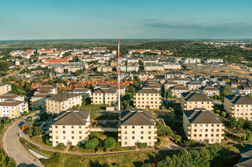 Fototapeta na wymiar gdansk osiedle pogodne from above 
