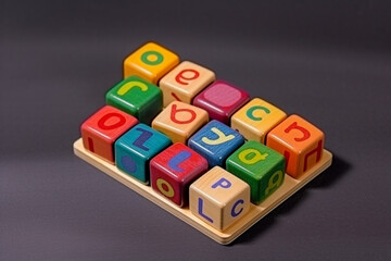 Colorful Alphabet Wooden Toy for Children and Kids - Created with Generative AI Tools