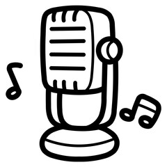 microphone line icon style