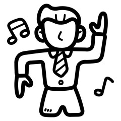 dancer line icon style