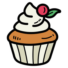 cupcake filled outline icon style