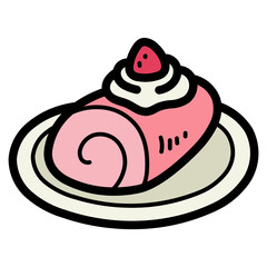 roll cake filled outline icon style