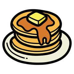 pancake filled outline icon style