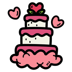 wedding cake filled outline icon style