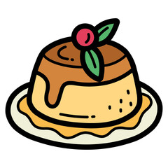 pudding filled outline icon style