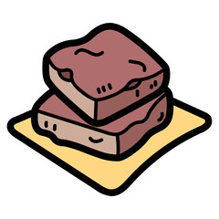 brownie filled outline icon style
