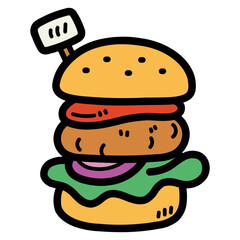 hamburger filled outline icon style