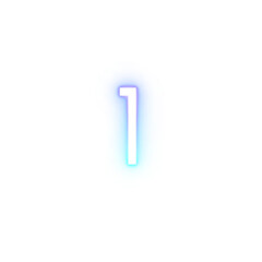 one number alphabet font gradient neon light 