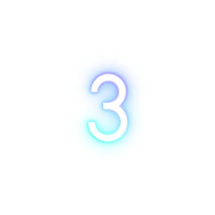 three number alphabet font gradient neon light