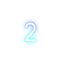 two number alphabet font gradient neon light