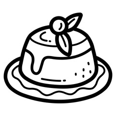 pudding line icon style