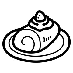 roll cake line icon style