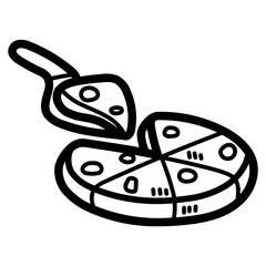 pizza line icon style