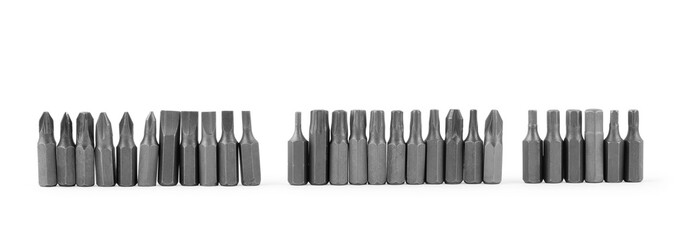 Set of screwdriver bits isolated