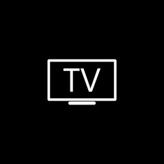 Smart TV Home icon isolated on black background 