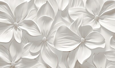  a close up of a white flower wallpaper with many petals on it's side and a white background with a white center flower.  generative ai