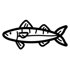 mackerel line icon style