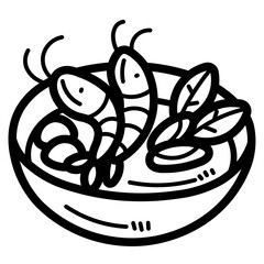tom yum goong line icon style
