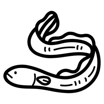 recommend clip art: Eel line icon style