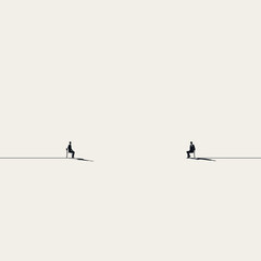 Business negotiation vector concept. Symbol of communication, deal making, strategy. Minimal illustration
