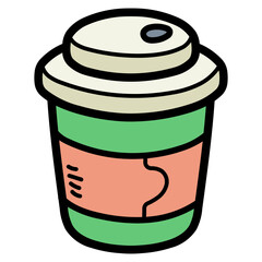 coffee cup filled outline icon style