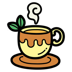 tea filled outline icon style