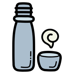 thermos filled outline icon style