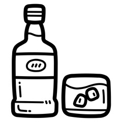 whiskey line icon style