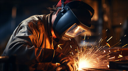 welding with sparks no safety hyper realistic
