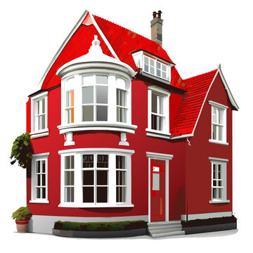 Vector art with cute colored danish house in cartoon style.