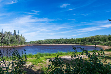 Hay River flowing quietly, Northwest Territories