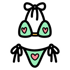 bikini filled outline icon style