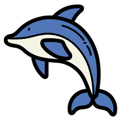 dolphin filled outline icon style