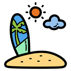 Surfboard filled outline icon style