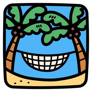 recommend clip art: hammock filled outline icon style