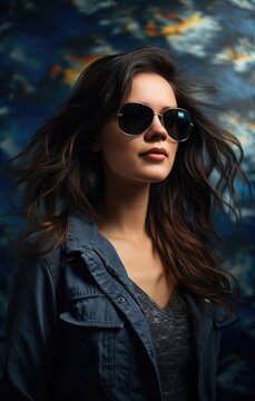 a girl wearing sunglasses - stylish fashion shot