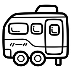 caravan line icon style