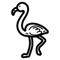 flamingo line icon style