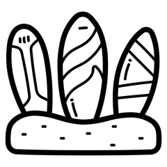 surfboard line icon style