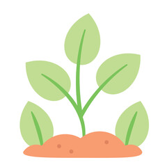 Isolated little green leaf planted on soil icon Vector illustration