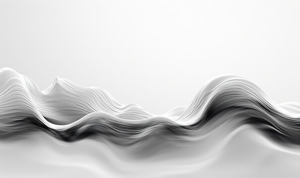  a white and black abstract background with wavy lines on the bottom of the image and the bottom of the image in the middle of the image.  generative ai