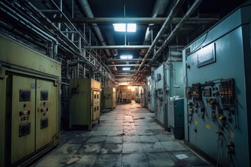inside factory show electrical room AI Generated