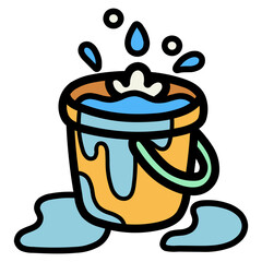 bucket filled outline icon style